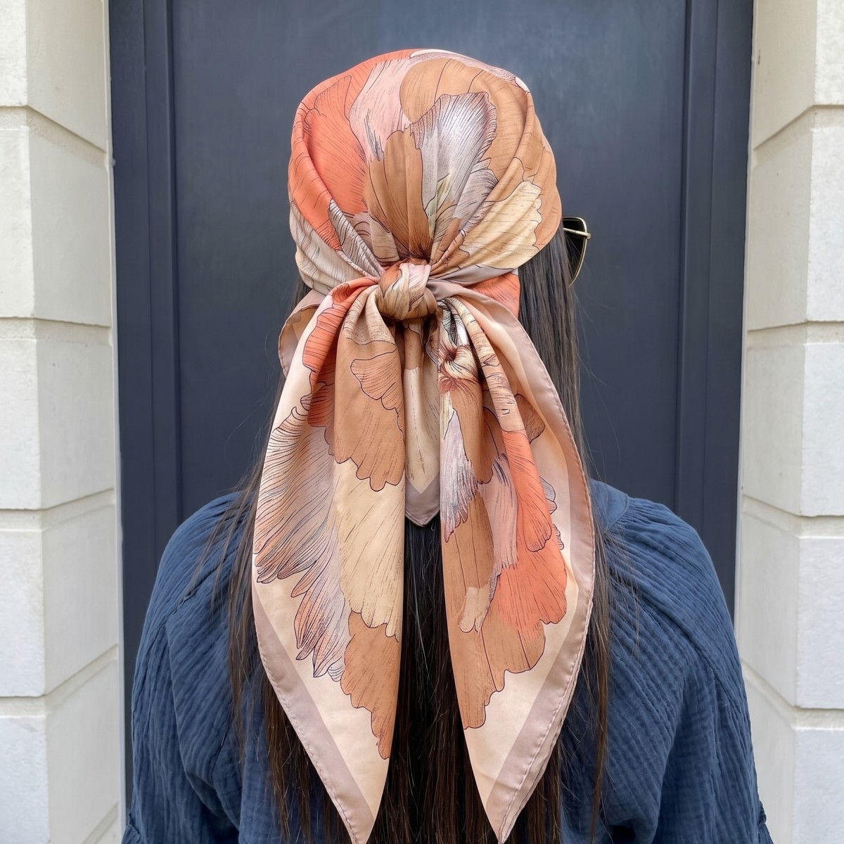Pashmina Wrap Large - وشاح حريري مربع للنساء، باندانا نسائية،