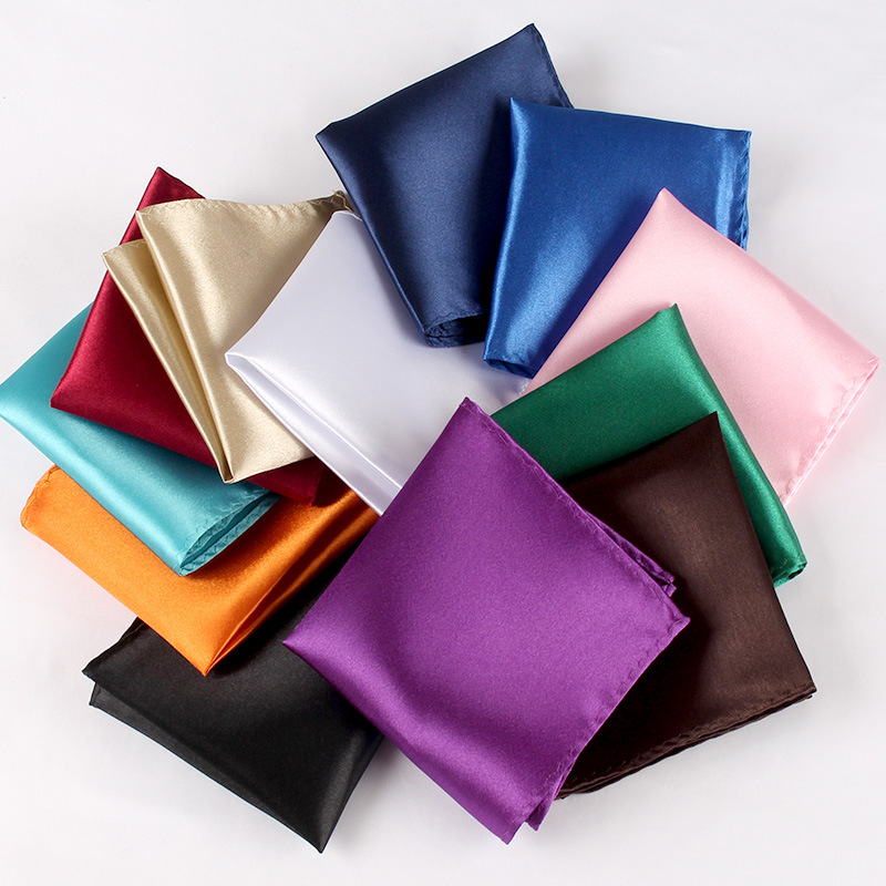 Pocket Square Set - ساتان منديل للرجال لون الحلوى رجالي