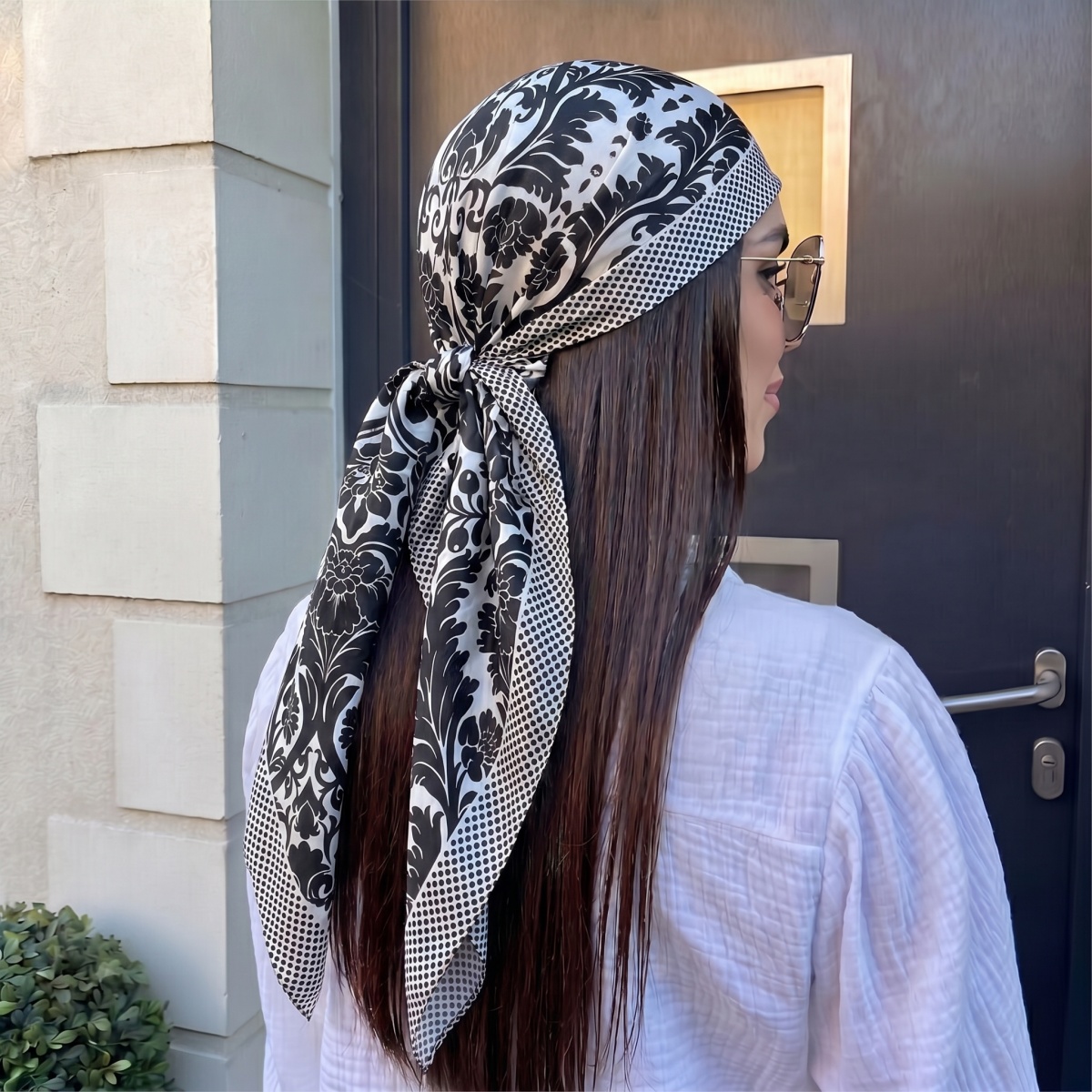 Pashmina Wrap Large - جديد: وشاح حريري مربع للنساء، باندانا