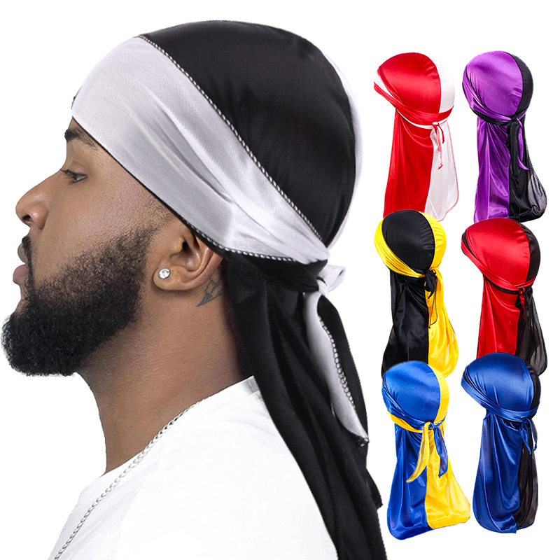 Bandana Doo Rag - جديد حريري Durag ذيل طويل أغطية