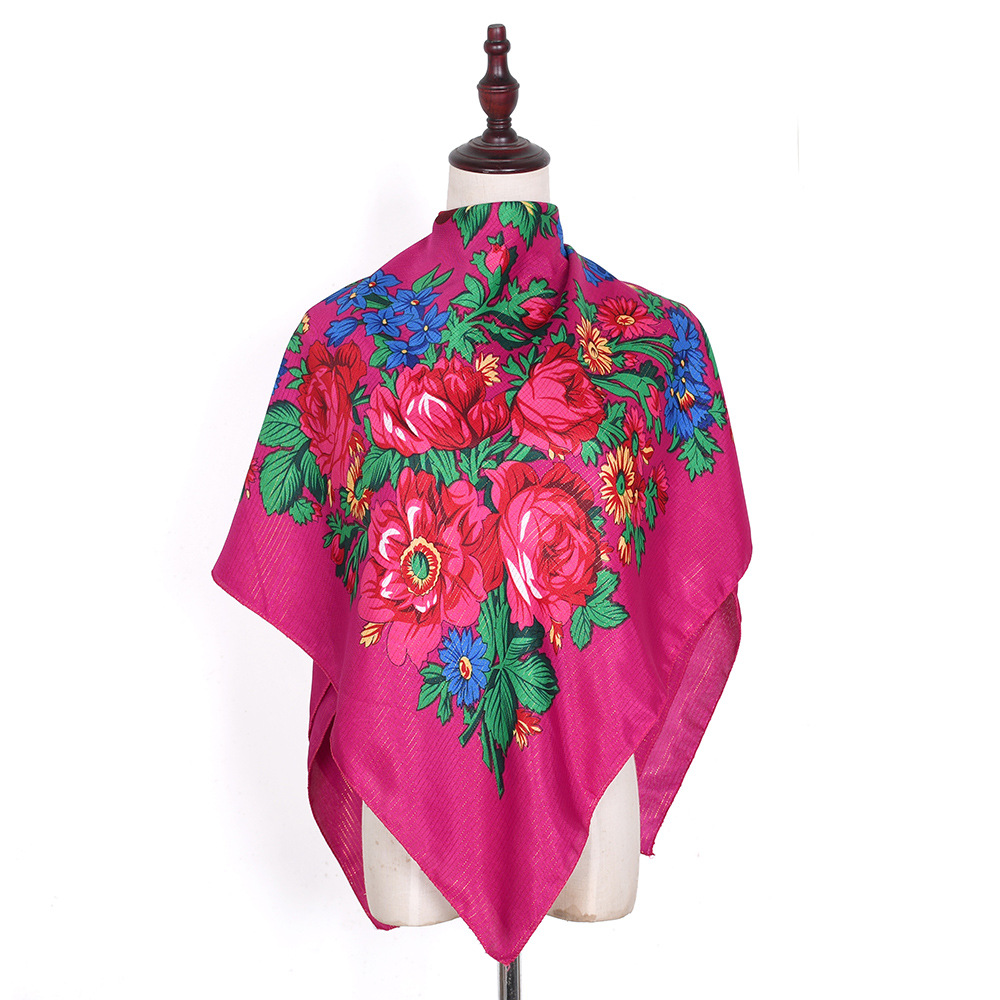 Bandana Cotton - وشاح روسي مربع للنساء ، شال