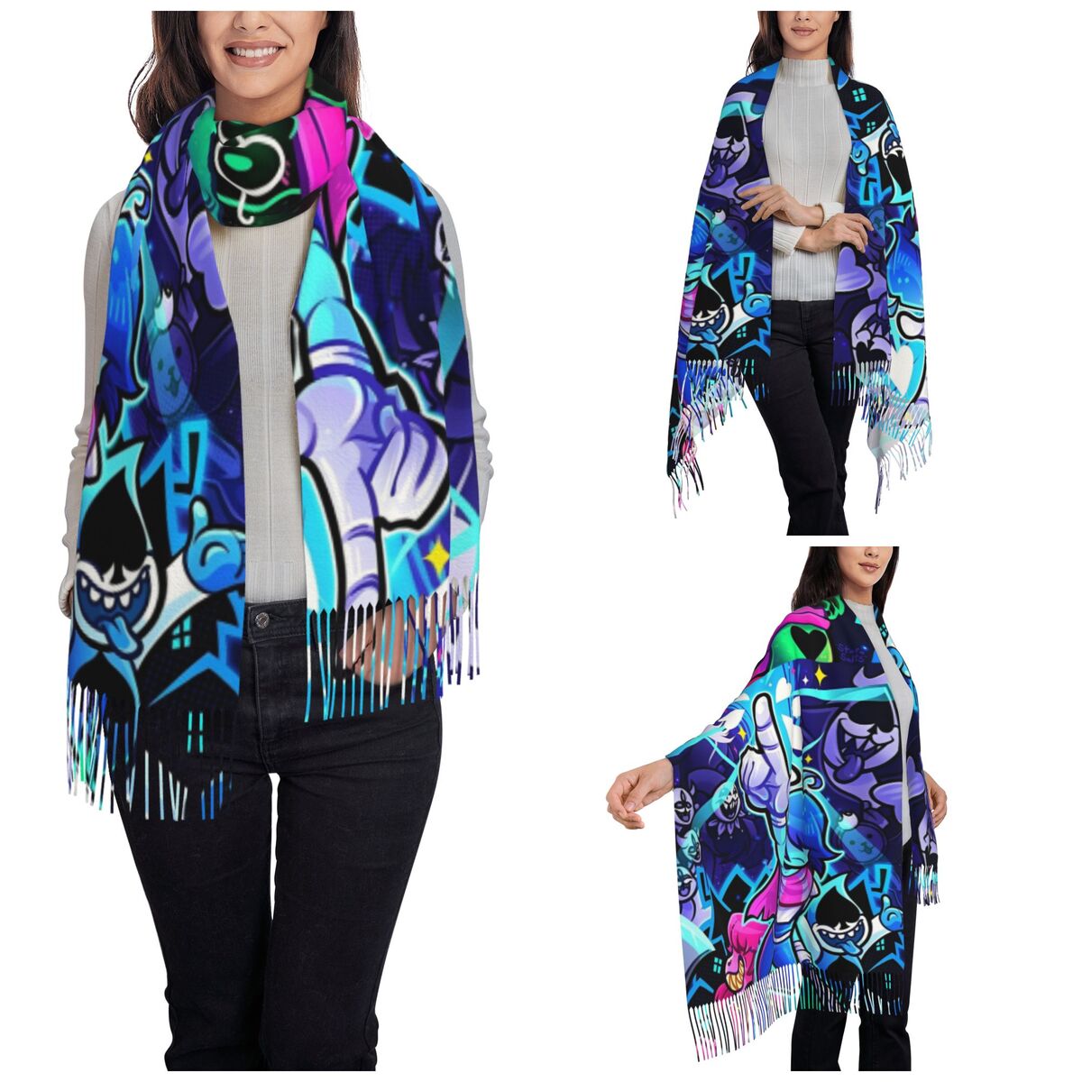 شال Deltarunes يلتف المرأة الش - مراجعة Pashmina Wrap Large وسعره