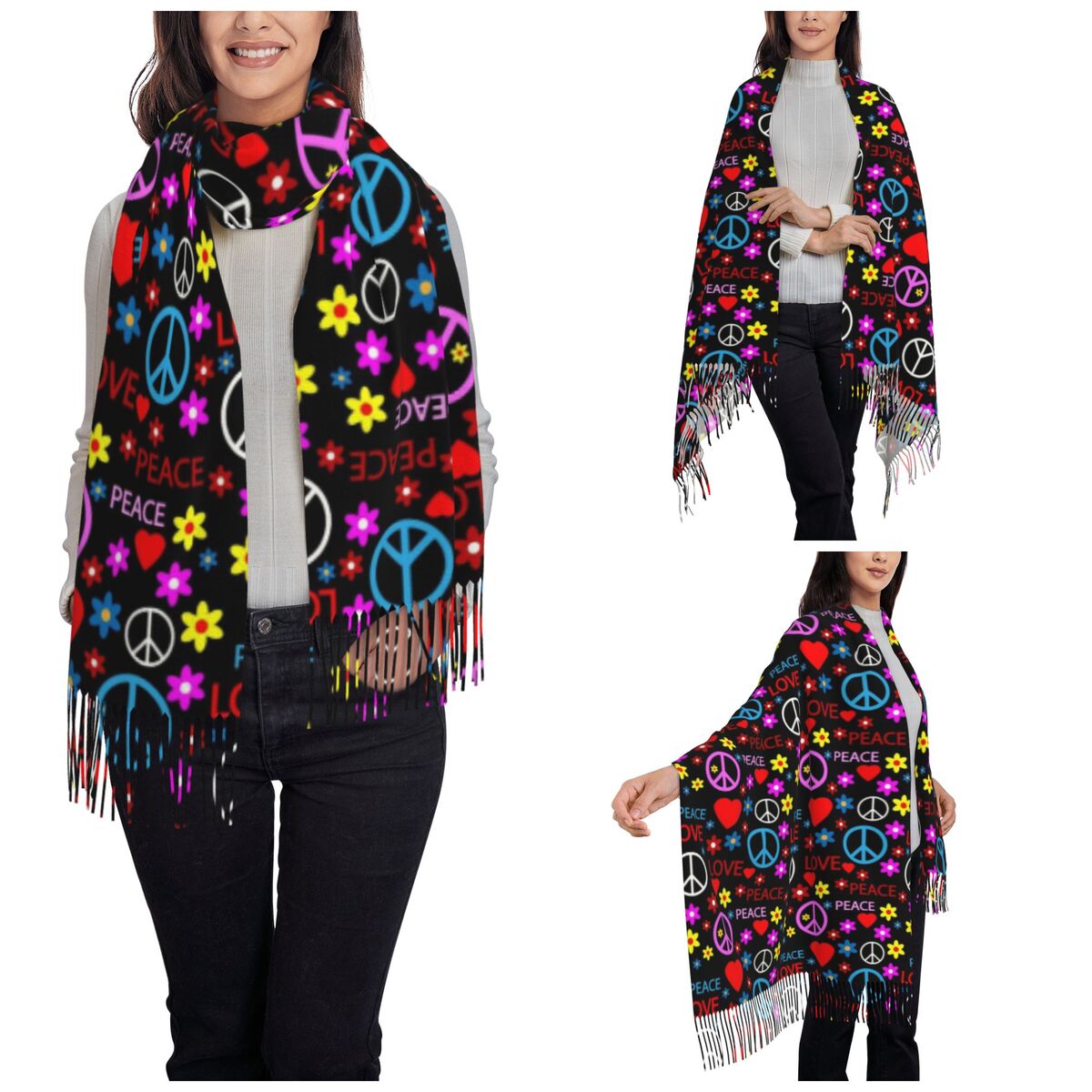 وشاح بنمط الحب من Peace Foral  - مراجعة Pashmina Wrap Large وسعره