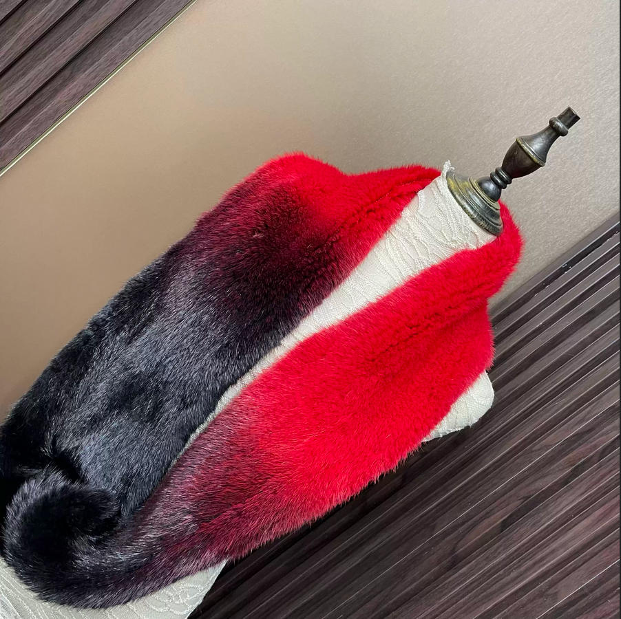 أومبير اللون حقيقية فرو المنك  - مراجعة Infinity Scarf Knit وسعره