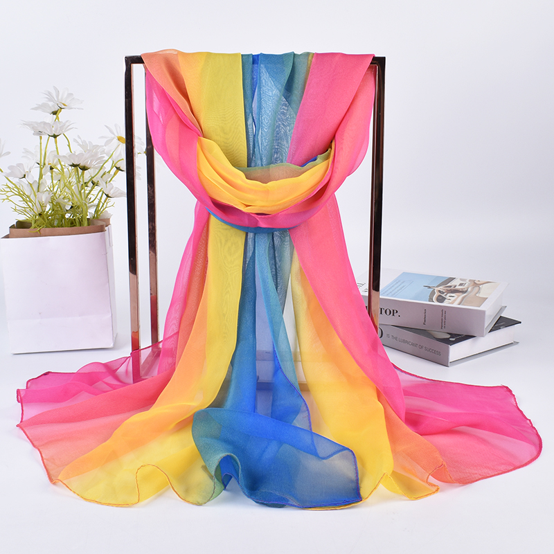 وشاح طويل من الحرير المتدرج ،  - مراجعة Silk Neck Scarf وسعره