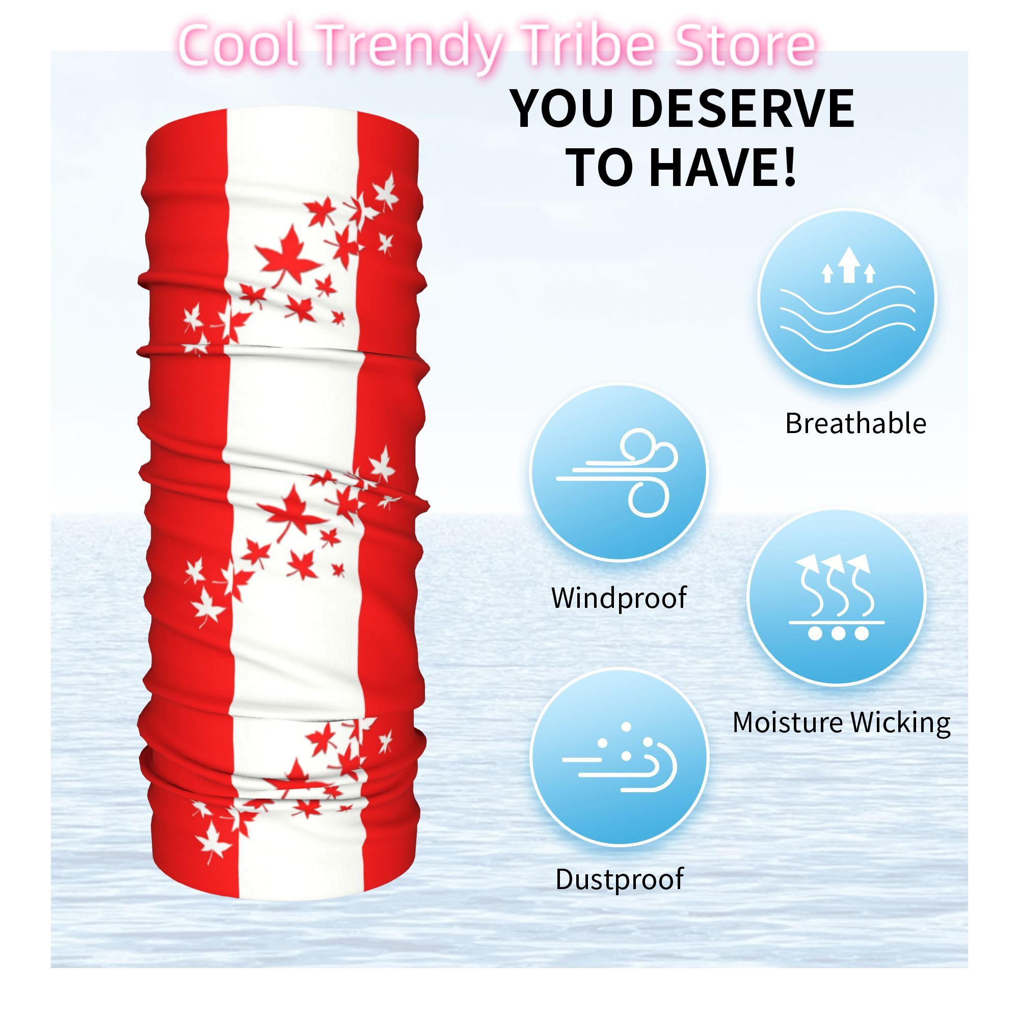 مخصص مابل ليف كندا العلم الشتا - مراجعة Neck Warmer Tube وسعره