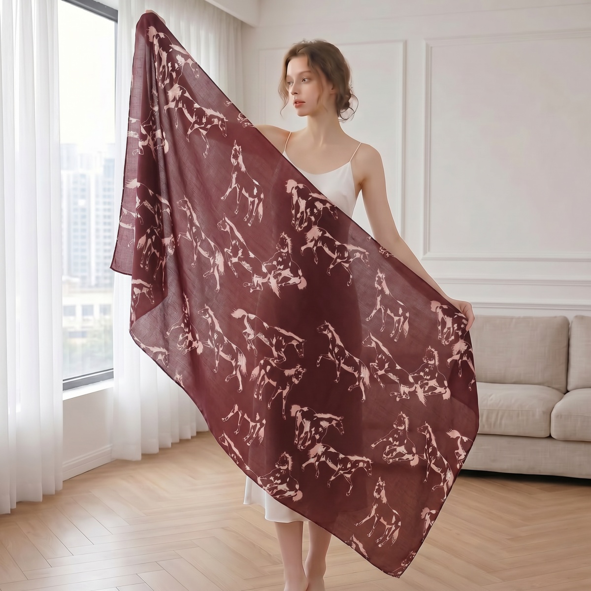 وشاح نسائي قطني للمسلمات، حجاب - مراجعة Pashmina Wrap Large وسعره